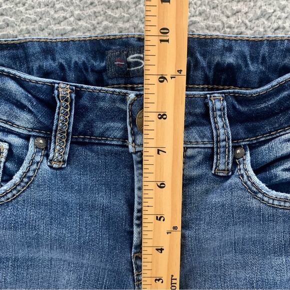 Silver Jeans AIKO Mid Rise Slim Boot Distressed Women's Jeans  -  Size:  26 - Picture 10 of 15